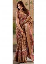 Dola Silk Red Casual Wear Printed Saree